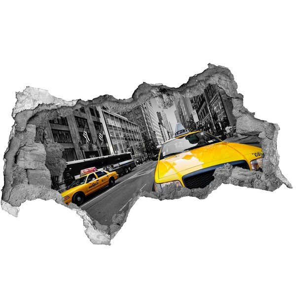 3d lyuk fal dekoráció New york taxi