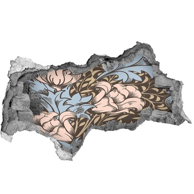 3d lyuk fal dekoráció Lyuk a falban virágminta