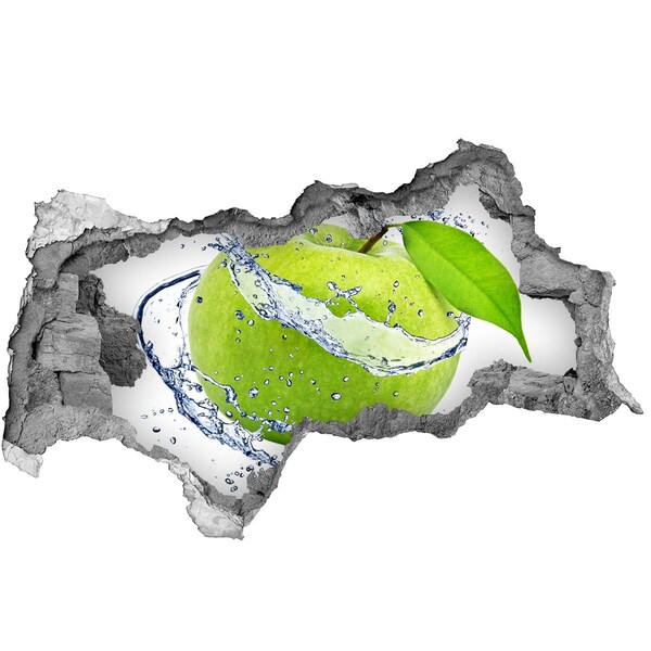3d lyuk fal dekoráció Zöld alma a vízben
