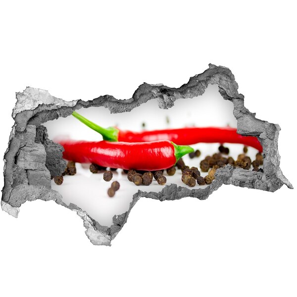 3d lyuk fal dekoráció Csípős fűszerek a konyhában