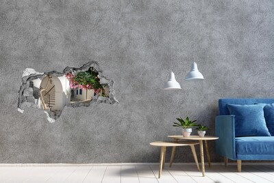 3d lyuk fal dekoráció Egy bájos utca Görögországban