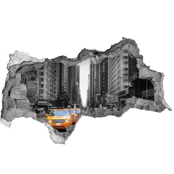 3d lyuk fal dekoráció New york taxi