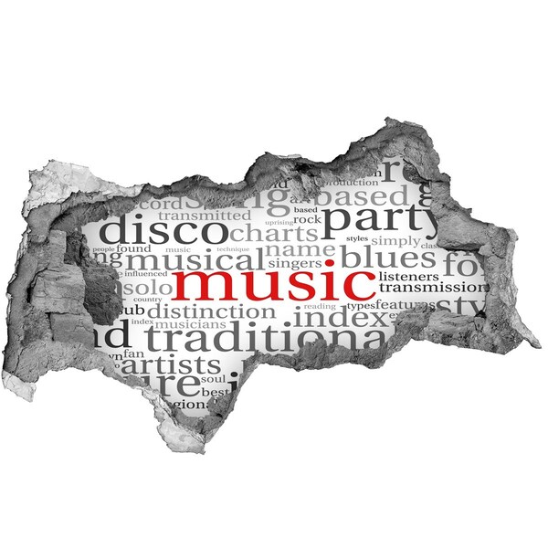 3d lyuk fal dekoráció Zenei lyuk a falban