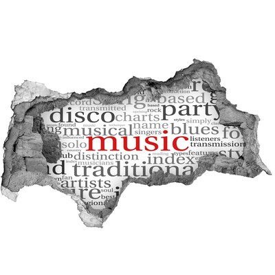 3d lyuk fal dekoráció Zenei lyuk a falban