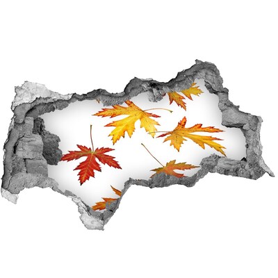 3d lyuk fal dekoráció Őszi táj levelekkel