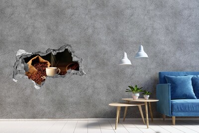 3d lyuk fal dekoráció Kávé a bab szívében