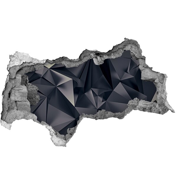 3d lyuk fal dekoráció Fekete, geometrikus mélység