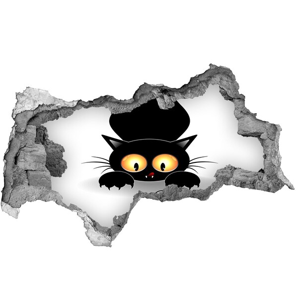 3d lyuk fal dekoráció Macska és egér a lyukban