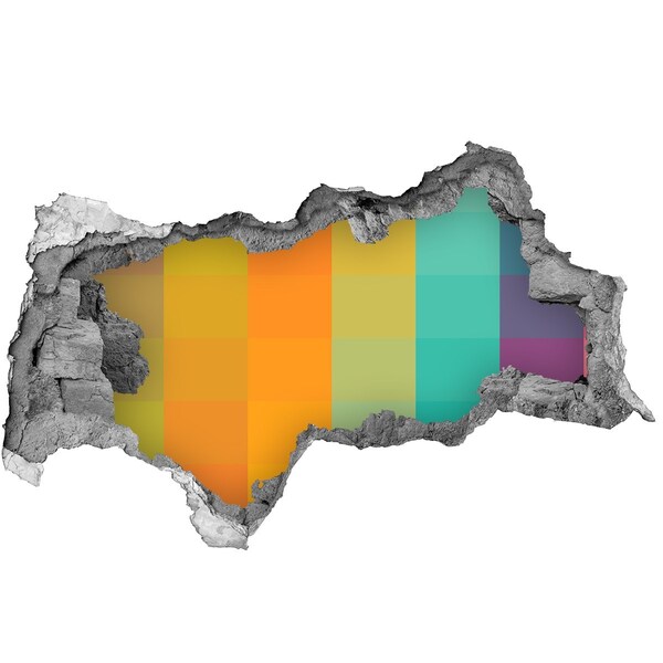 3d lyuk fal dekoráció Színes lyuk a falban
