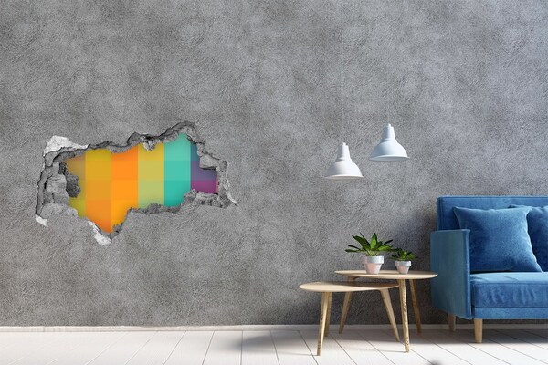 3d lyuk fal dekoráció Színes lyuk a falban