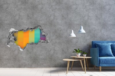 3d lyuk fal dekoráció Színes lyuk a falban