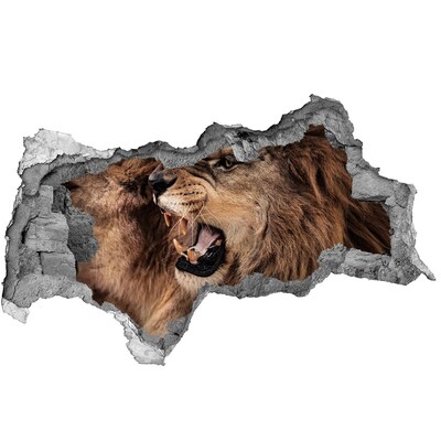 3d lyuk fal dekoráció Ordító oroszlánok