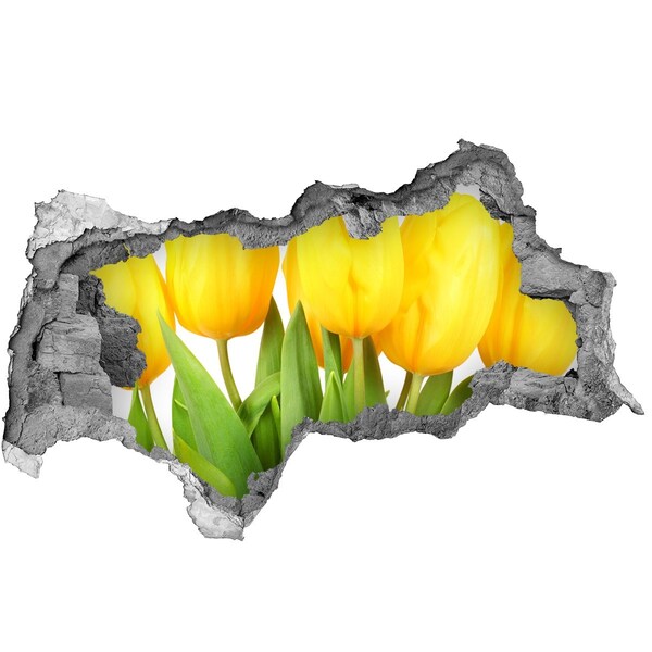 3d lyuk fal dekoráció Sárga tulipánok