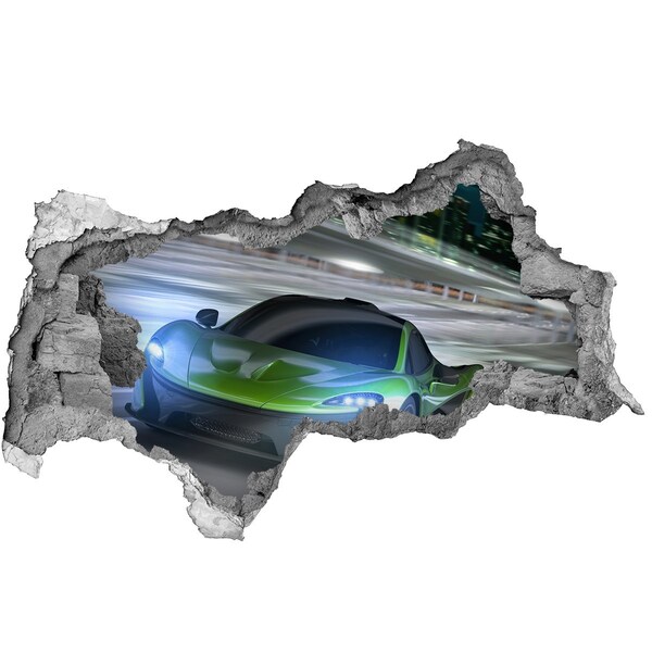 3d lyuk fal dekoráció Sportautó akcióban