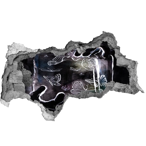 3d lyuk fal dekoráció Pillangók egy varázslatos térben
