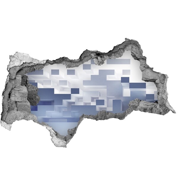 3d lyuk fal dekoráció Absztrakt tér kék árnyalatokban