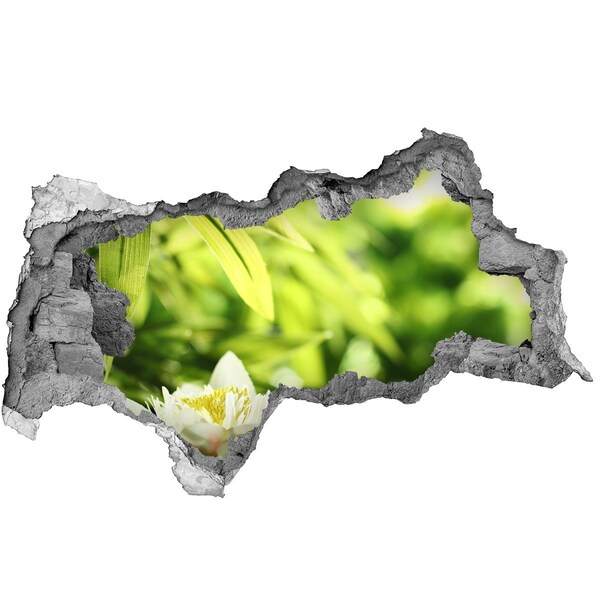3d lyuk fal dekoráció Egy virág a zöld kertben