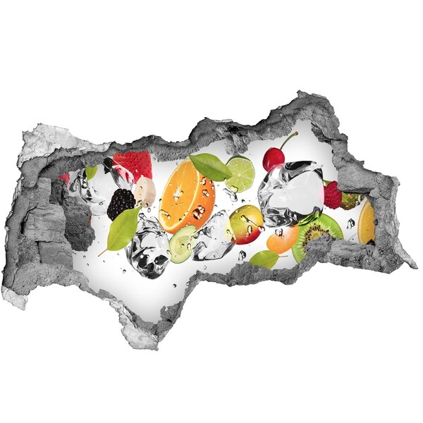 3d lyuk fal dekoráció Gyümölcs koktél egy vízesésben