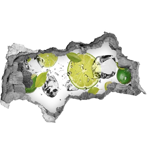 3d lyuk fal dekoráció Egy frissítő koktél lime-mal