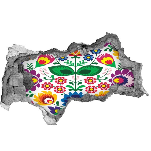 3d lyuk fal dekoráció Virágminta beton alapon