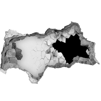 3d lyuk fal dekoráció Egy törött fal, amely az űrre néz