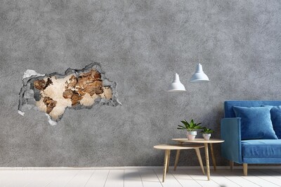 3d lyuk fal dekoráció Térkép a világ fűrészáru