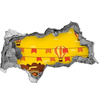 3d lyuk fal dekoráció Léggömbös táj a hegyekben