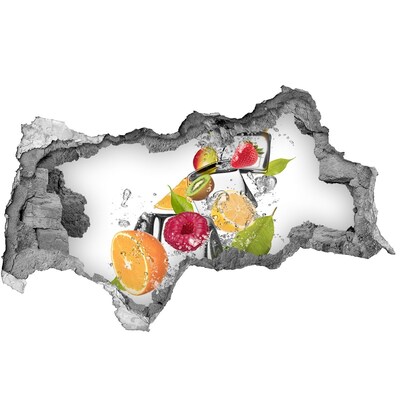 3d lyuk fal dekoráció Gyümölcs koktél jégen