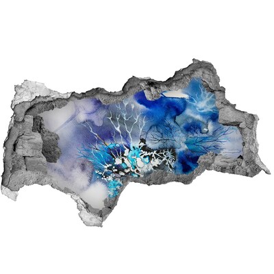 3d lyuk fal dekoráció A víz alatti világ a lyukban