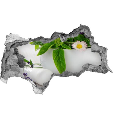 3d lyuk fal dekoráció Zöld növényzet a sérült falban