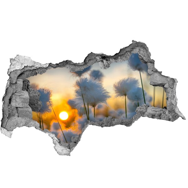 3d lyuk fal dekoráció Virágok naplementekor