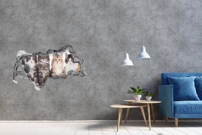 3d lyuk fal dekoráció Hat macskák
