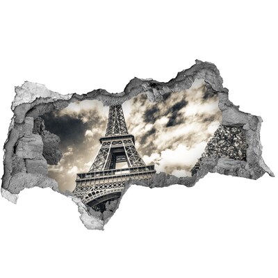 3d lyuk fal dekoráció Az Eiffel-torony a felhőkben