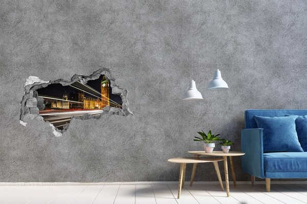 3d lyuk fal dekoráció London nevezetességei éjszaka