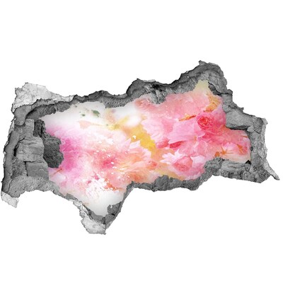 3d lyuk fal dekoráció Virágos tájkép a falon lévő lyuk mögött