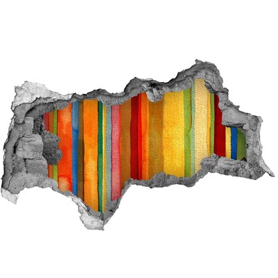 3d lyuk fal dekoráció Színes csíkok a sérült falon