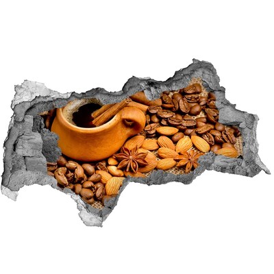 3d lyuk fal dekoráció Kávélakoma egy lyukon a falban