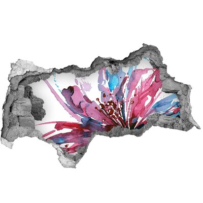 3d lyuk fal dekoráció Egy virág a romos falban