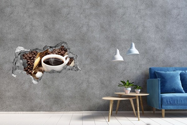 3d lyuk fal dekoráció Kávé a természet szívében