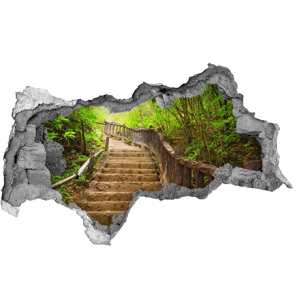 3d lyuk fal dekoráció Erdei ösvény a hegyekben