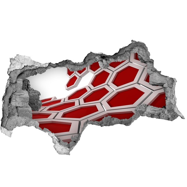 3d lyuk fal dekoráció Piros labirintus betonban