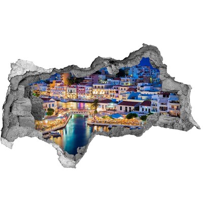 3d lyuk fal dekoráció Egy festői tengerparti város