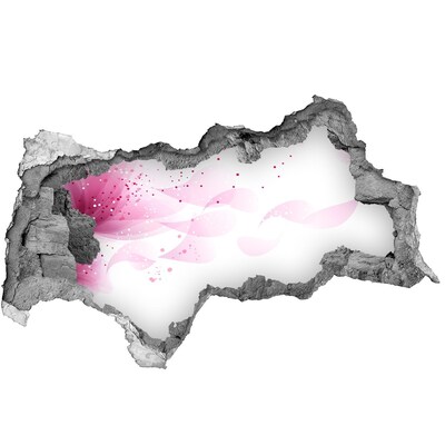 3d lyuk fal dekoráció Rózsaszín hullám a falon lévő lyukon keresztül