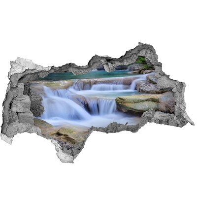 3d lyuk fal dekoráció Cascade az erdőben