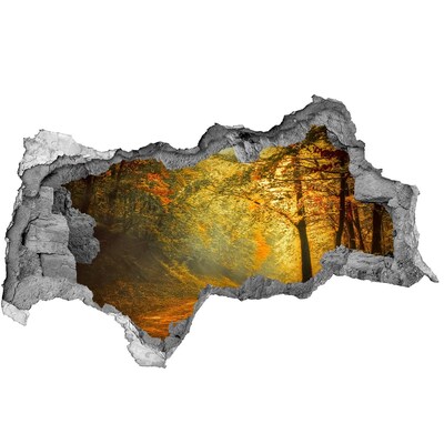 3d lyuk fal dekoráció Aranyló ősz az erdőben