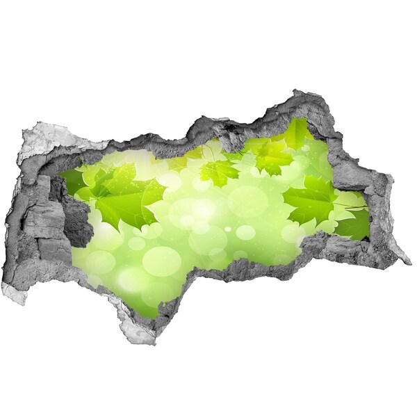 3d lyuk fal dekoráció Zöld oázis a levelek között