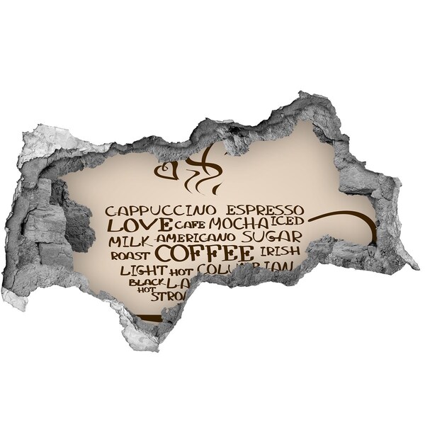 3d lyuk fal dekoráció Kávé oázis