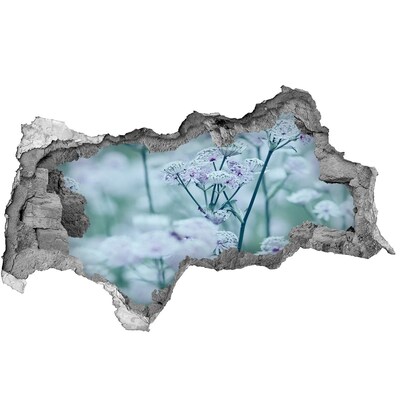 3d lyuk fal dekoráció Virágok a romos falak között