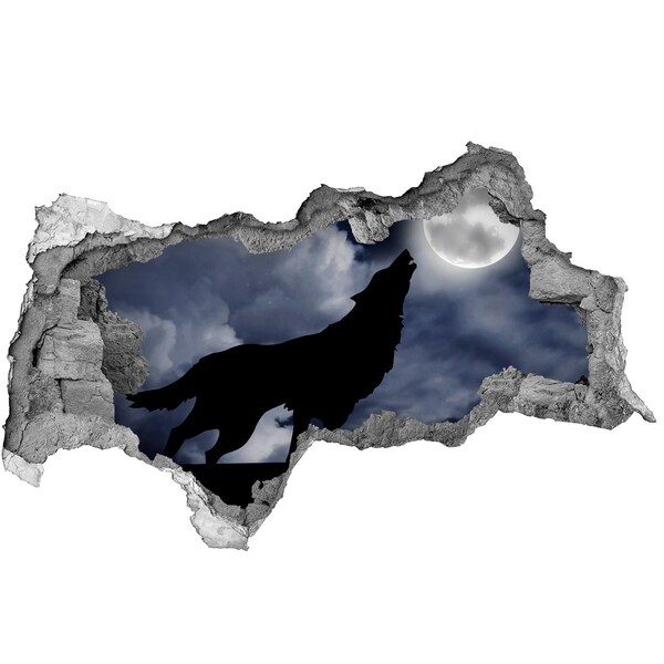 3d lyuk fal dekoráció Farkas a Hold ellen