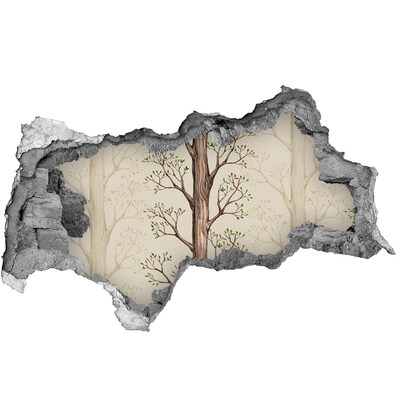 3d lyuk fal dekoráció Törött fal egy fával
